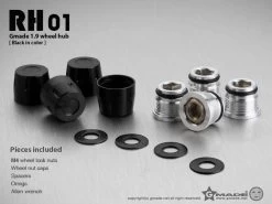 Gmade GM70114 1.9 RH01 Wheel Hubs Black (4) -Remote controlled off-road vehicle store 397929 48277.1687716786