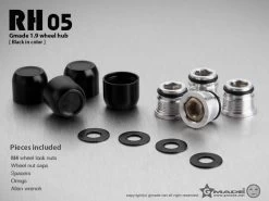Gmade GM70154 1.9 RH05 Wheel Hubs Black (4) -Remote controlled off-road vehicle store 408092 00571.1654435816