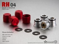 Gmade GM70141 1.9 RH04 Wheel Hubs Red 4Pcs -Remote controlled off-road vehicle store 415977 41436.1687716845