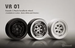 Gmade 1.9 VR01 Beadlock Wheels Chrome 2pcs GM70105 -Remote controlled off-road vehicle store 423250 56833.1591908434