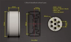 Gmade 1.9 VR01 Beadlock Wheels Chrome 2pcs GM70105 -Remote controlled off-road vehicle store 423253 76067.1591908436