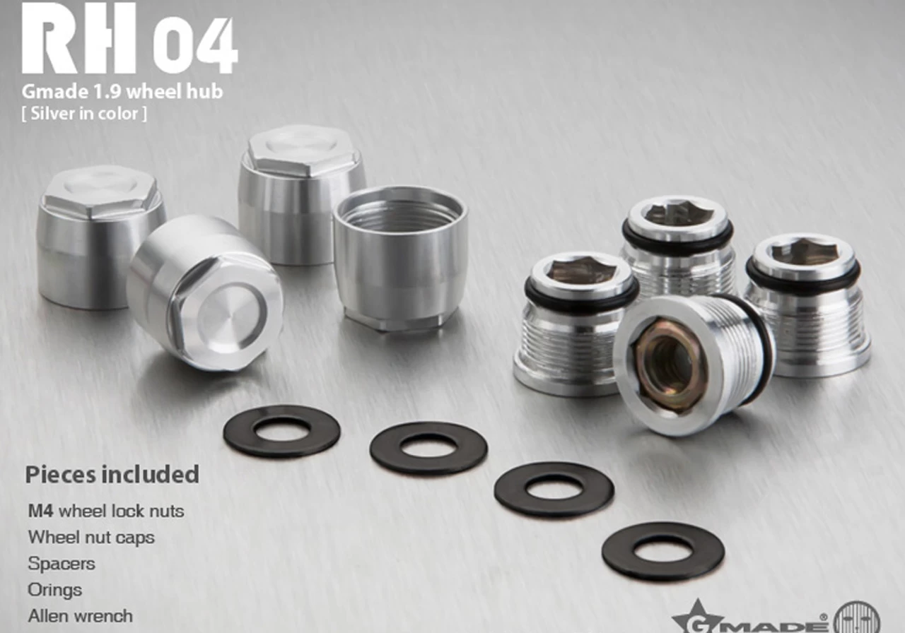 Gmade GM70142 1.9 RH04 Wheel Hubs Silver 4Pcs 4 Gmade GM70142 1.9 RH04 Wheel Hubs Silver 4Pcs - Image 2