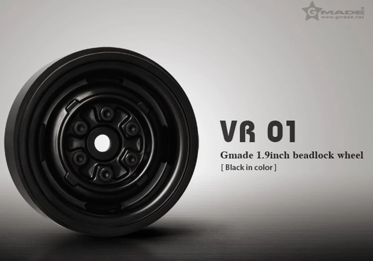 Gmade 1.9 VR01 Beadlock Wheels Black 2pcs GM70104 3 Gmade 1.9 VR01 Beadlock Wheels Black 2pcs GM70104