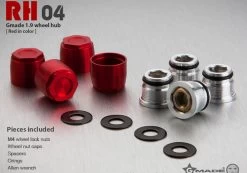 Gmade GM70141 1.9 RH04 Wheel Hubs Red 4Pcs