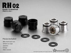 Gmade GM70124 1.9 RH02 Wheel Hubs Black (4)