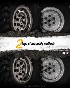 Gmade GM70177 1.9 " SR02 Beadlocks Wheels (Uncoated Steel) 2pcs For 1.9inch Size Tires -Remote controlled off-road vehicle store 602807 27346.1687716903