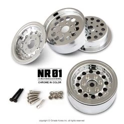 Gmade GM70225 1.9" NR01 Beadlock Wheels Chrome (2) For 1.9 Size Tires W/12mm Hex -Remote controlled off-road vehicle store 639246 01219.1687716954