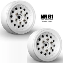 Gmade GM70226 1.9" NR01 Beadlock Wheels White (2) For 1.9 Size Tires W/12mm Hex