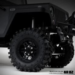 Gmade GM70264 1.9" NR02 12mm Hex Black Beadlock Wheels (2) For 1.9" Tires -Remote controlled off-road vehicle store 639333 77296.1654435884