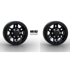 Gmade GM70264 1.9" NR02 12mm Hex Black Beadlock Wheels (2) For 1.9" Tires