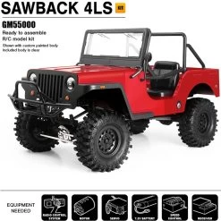 Gmade GM55000 1/10 GS01 4WD Sawback 4LS (4 Link) Kit W/ Clear Body
