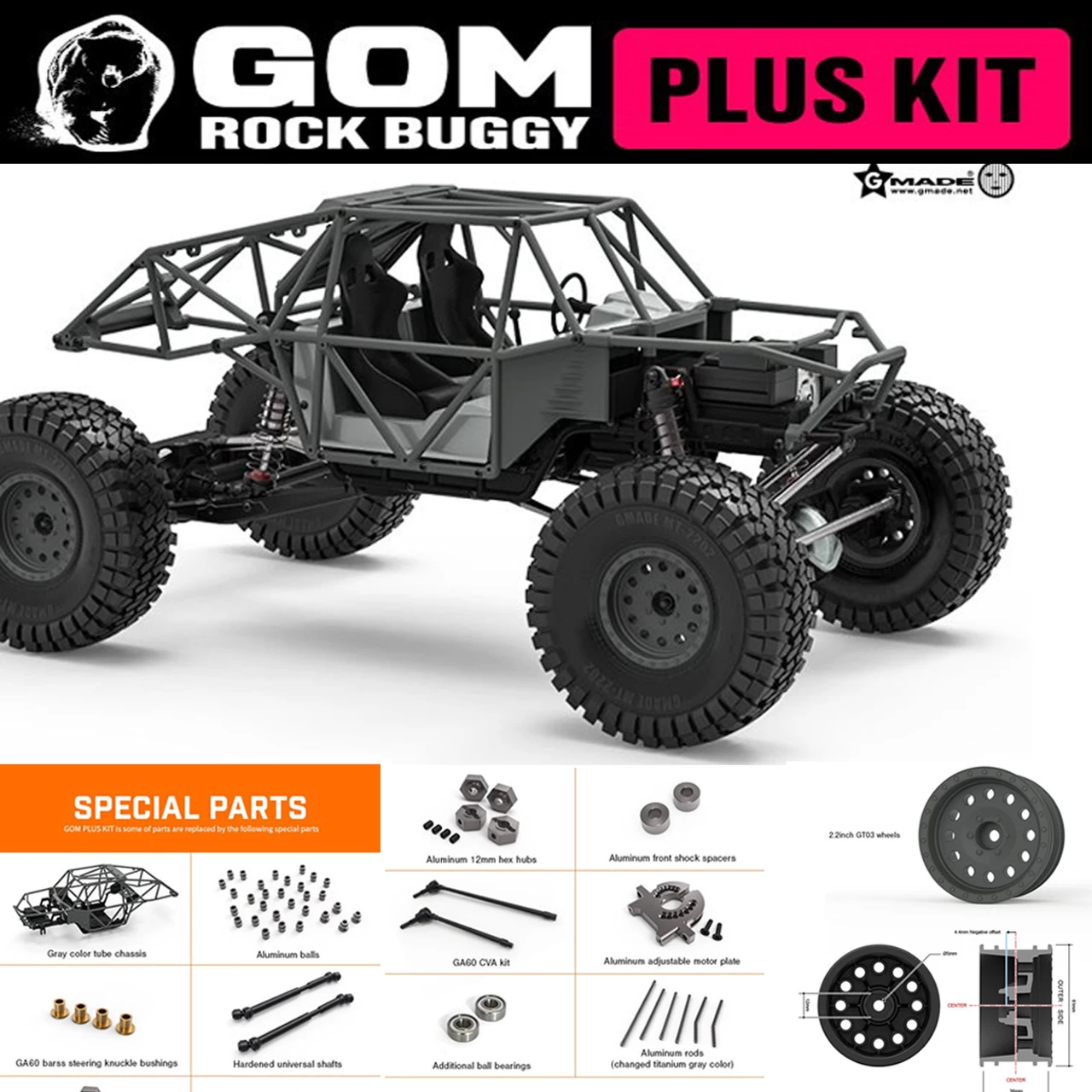 Gmade GM56020 1/10 GR01 Gom Rock Buggy Plus Kit 4WD 3 Gmade GM56020 1/10 GR01 Gom Rock Buggy Plus Kit 4WD