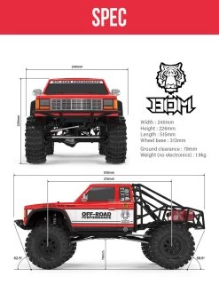 Gmade GM57000 GS02 BOM Ultimate 4×4 1/10 4WD Trail Truck Assembly Kit -Remote controlled off-road vehicle store 744554 76483.1654435633