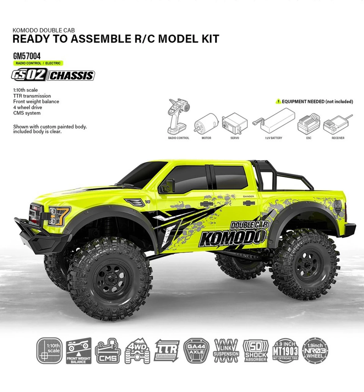 GMA57004 - 1/10 GS02 Komodo Double Cab TS Scale Trail/Crawler Kit By GMADE @ Great Hobbies 5 GMA57004 - 1/10 GS02 Komodo Double Cab TS Scale Trail/Crawler Kit By GMADE @ Great Hobbies - Image 3