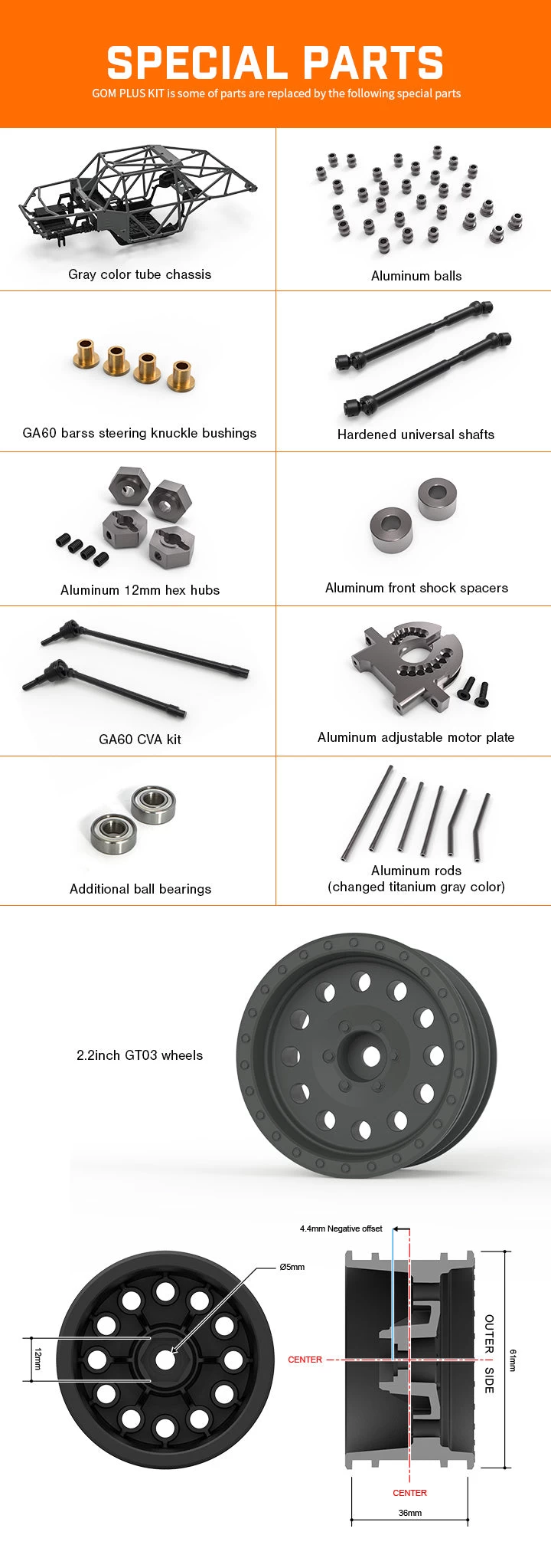 Gmade - 1/10 GR01 GOM Rock Buggy Plus Kit 4 Gmade - 1/10 GR01 GOM Rock Buggy Plus Kit - Image 2