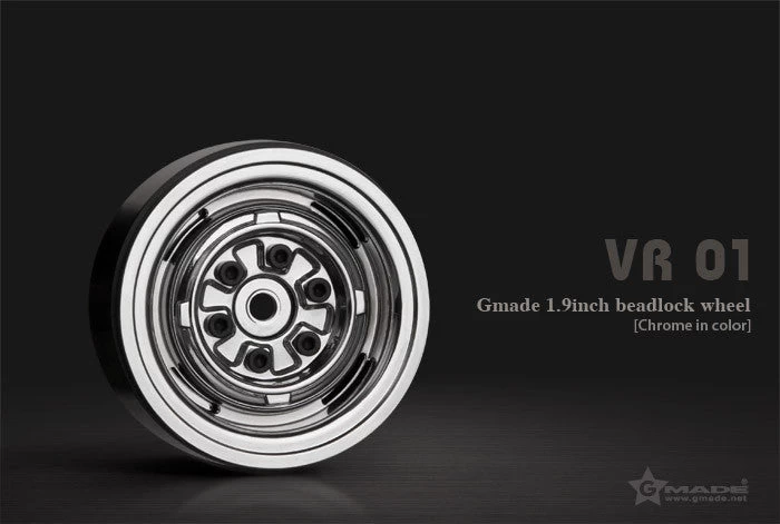 Gmade - 1.9 VR01 Beadlock Wheels (Chrome) (2) 3 Gmade - 1.9 VR01 Beadlock Wheels (Chrome) (2)