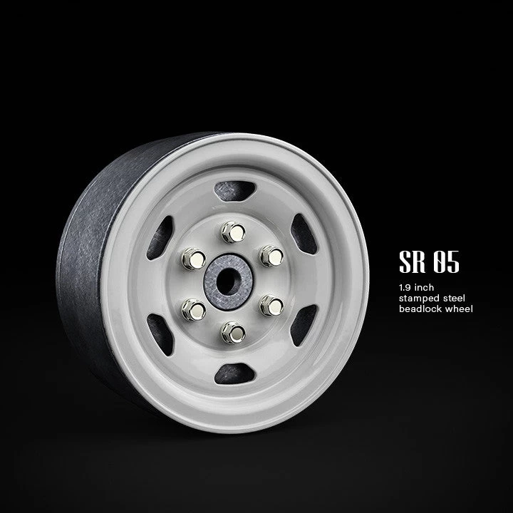 Gmade - 1.9 SR05 Beadlock Wheels (Gloss White) (2) 3 Gmade - 1.9 SR05 Beadlock Wheels (Gloss White) (2)